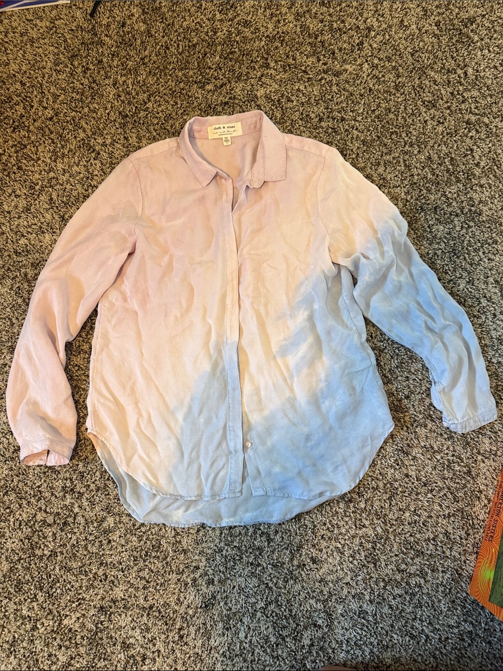 Cloth & stone Ombre Button-Down Shirt in Pink and Light Blue